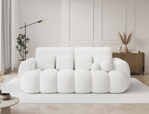 Biała sofa rozkładana typu bubble 256 cm COTTON