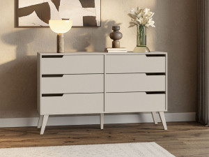 Komoda z 6 szufladami w stylu japandi kaszmir AMBER