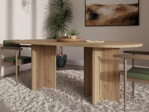 Modny stół dąb artisan owalny do nowoczesnej jadalni SANAS
