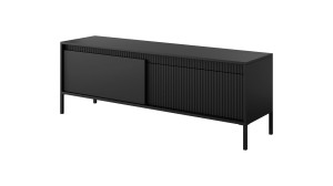 Elegancki stolik pod telewizor lamele GAVINS CZARNY