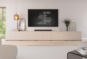 Minimalistyczna kaszmirowa szafka RTV do salonu 350cm FREZJA