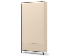 Elegancka dwudrzwiowa szafa z szufladą ryflowana LED FLORES
