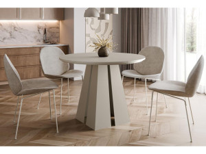 Designerski okrągły stół kaszmirowy do kuchni SUZO