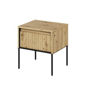 Designerski stolik nocny dąb artisan z szufladą FLORES
