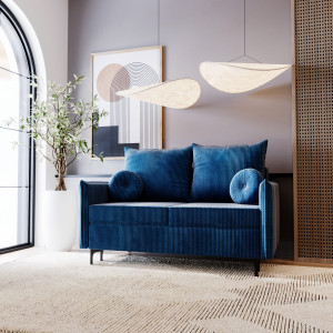 Stylowa sofa 2- osobowa do salonu LEO NIEBIESKA