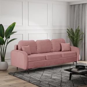 Sofa różowa do małego pokoju BELLA funkcja spania