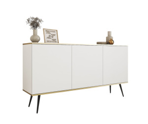 Elegancka komoda trzydrzwiowa 160 cm szeroka POLO BIAŁY+CZARNY