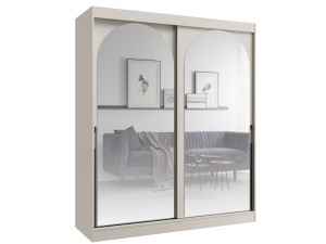Kaszmirowa designerska szafa z okrągłym lustrem INOVS 180