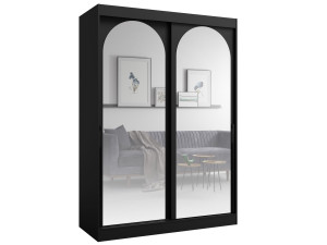 Designerska szafa z lustrem czarna 150 cm INOVS