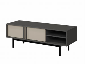 Nowoczesna beżowa szafka RTV 123 cm szeroka MALTS