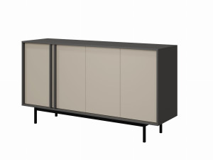 Komoda beżowa na metalowej podstawie do salonu MALTS