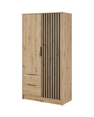 Modna szafa dąb artisan 105cm z lamelami LIMA