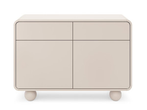 Designerska komoda z szufladami nóżki kulki ALDOS BEŻ