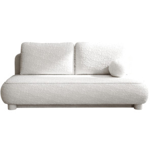 Elegancka biała kanapa rozkładana w minimalistycznym stylu COMFY