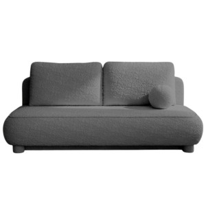 Sofa grafitowa bez podłokietników o zaokrąglonym kształcie COMFY