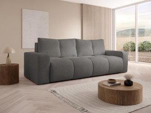 Grafitowa sofa z funkcją spania bąbelkowa 259 cm STYLO
