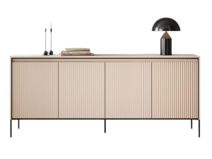 Szeroka komoda na metalowych czarnych nóżkach FLORES