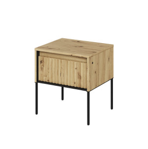 Designerski stolik nocny dąb artisan z szufladą FLORES