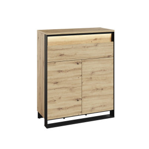 Elegancka komoda w stylu loftowym z dwoma szufladami NINO