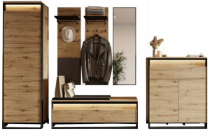 Zestaw mebli w stylu loftowym dąb artisan do garderoby NINO