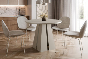 Designerski okrągły stół kaszmirowy do kuchni SUZO