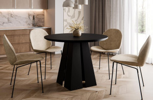 Minimalistyczny czarny rozkładany stół 100 cm SUZO