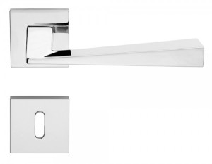 Q18C Türgriff Chrom glänzend quadratische Rosetten
