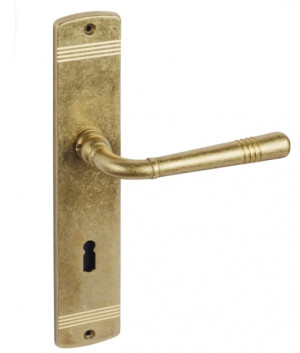 Jugendstil Türgriff Altmessing natur massiv