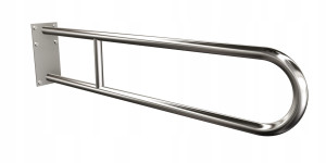 Uchwyt półokrągły ANDEX stały z płytą 85cm fi25 stal nierdzewna Chrom