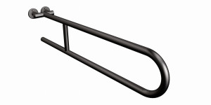 Uchwyt naścienny półokrągły stały 80 cm fi 25 czarny