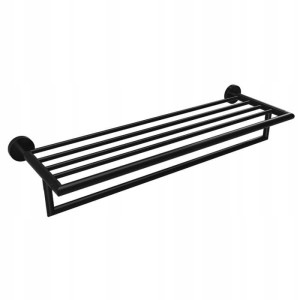 Półka na ręczniki 65,5cm z relingiem Classic Czarny Mat