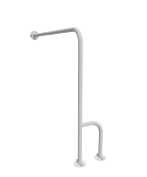 Uchwyt ściana podłoga lewy 80/80 cm Ø25 BIAŁY