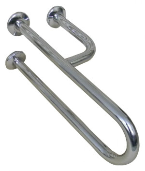 Poręcz umywalkowa trójnóg prawa 60 cm Ø25 Stal nierdzewna