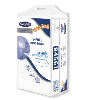 Ręcznik papierowy składany Luxury MEMBRANE PLUS typu V-Fold (ZZ), 3 warstwy, kolor biały, celuloza, 3600 szt./op.
