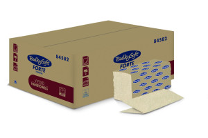 Ręcznik papierowy Havana Forte składany typu V-Fold (ZZ), 2 warstwy, 24x21 cm, kolor naturalny, recykling z kartonów, 4000 szt./op.