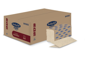 Ręcznik papierowy Havana Forte składany typu V-Fold (ZZ), 2 warstwy, 21x20,6 cm, kolor naturalny, recykling z kartonów, 4000 szt./op.