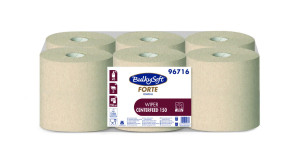 Ręcznik papierowy w roli centralnego dozowania midi BulkySof Havana Forte 2 warstwy, kolor naturalny, recykling z kartonów, długość 150m, 6 rolek/op.