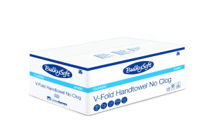 Ręcznik papierowy Classic składany typu V-Fold, 24 x 21 cm, 3000 szt/karton, rozpuszczalny.