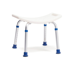 Taboret Prysznicowy Prostokątny JILL – Biały, Regulowany, Antypoślizgowy, Do 150 kg