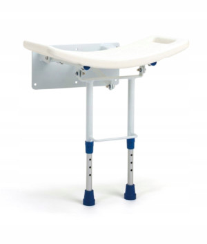 Taboret Prysznicowy Składany do Ściany GRACE – Regulowany, Składany, Antypoślizgowy | Do 130 kg