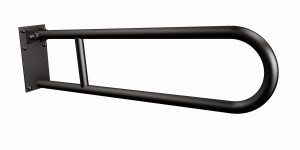 Uchwyt półokrągły ANDEX uchylny z płytą 60cm fi25 stal nierdzewna Czarny MAT
