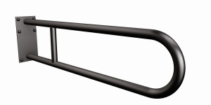 Uchwyt półokrągły ANDEX stały z płytą 60cm fi25 stal nierdzewna CZARNY