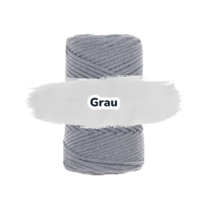 Baumwollkordel 3mm - Polyesterkern -100 m - Grau (125)