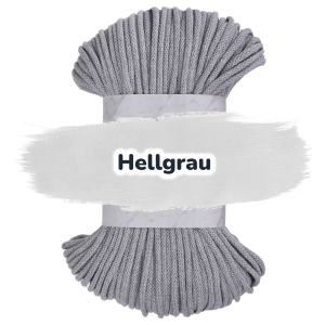 Baumwollkordel 5mm - Polyesterkern -100 m - Hellgrau (100)