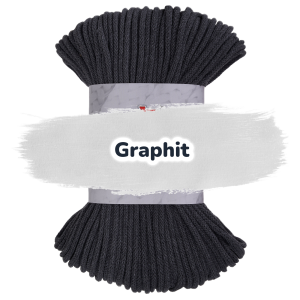 Baumwollkordel 5mm - Polyesterkern -100 m - Graphit (150)