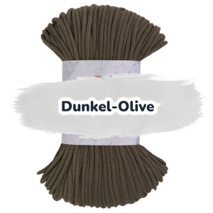 Baumwollkordel 5mm - Polyesterkern -100 m - Dunkel-Oliv (670)
