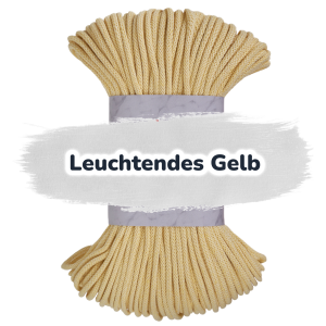 Baumwollkordel 5mm - Polyesterkern -100 m - Leuchtendes Gelb (250)