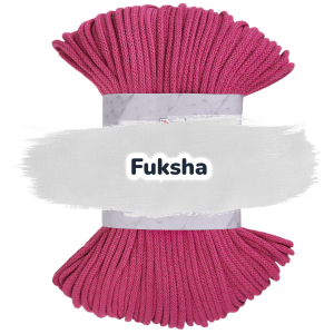 Baumwollkordel 5mm - Polyesterkern -100 m - Fuchsia (360)
