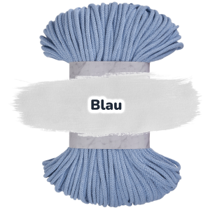 Baumwollkordel 5mm - Polyesterkern -100 m - Hellblau (400)