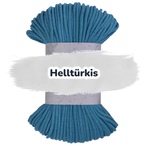 Baumwollkordel 5mm - Polyesterkern -100 m - Helles Türkis (410)